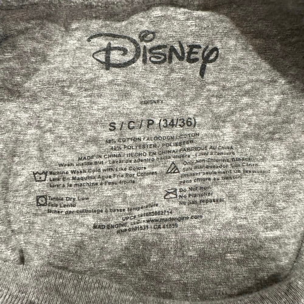 Disney Mickey Mouse Vintage Distressed Graphic Tee‎ Heather Gray Size S Unisex - Picture 5 of 5